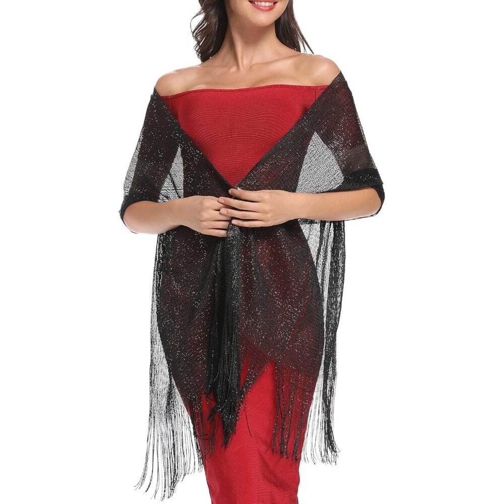 Sparkling Metallic Shawls and Wraps for Evening Party/Wedding/Formal Dresses Wit